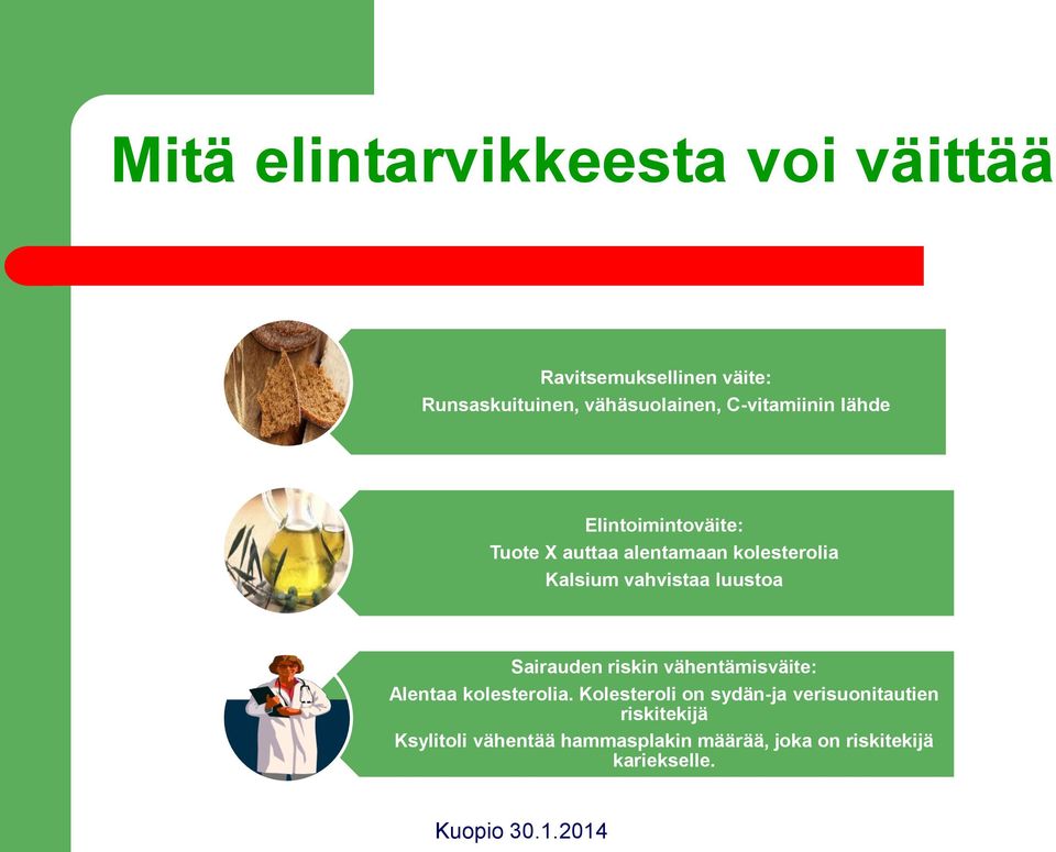 vahvistaa luustoa Sairauden riskin vähentämisväite: Alentaa kolesterolia.