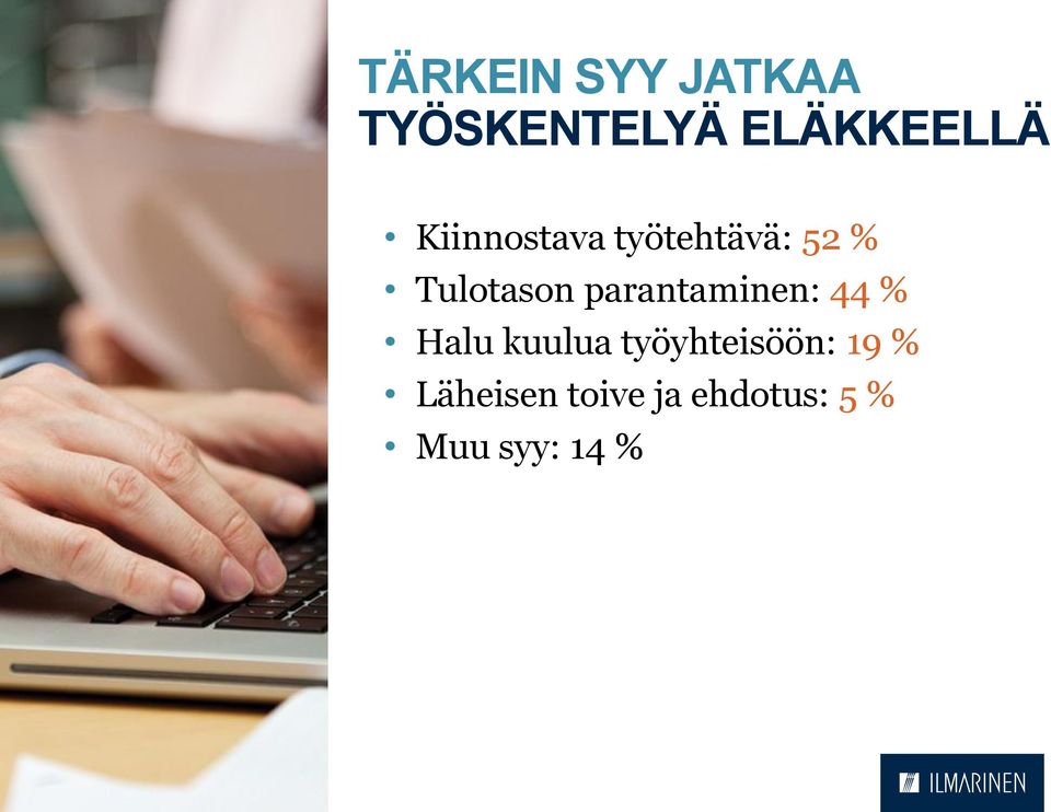 parantaminen: 44 % Halu kuulua