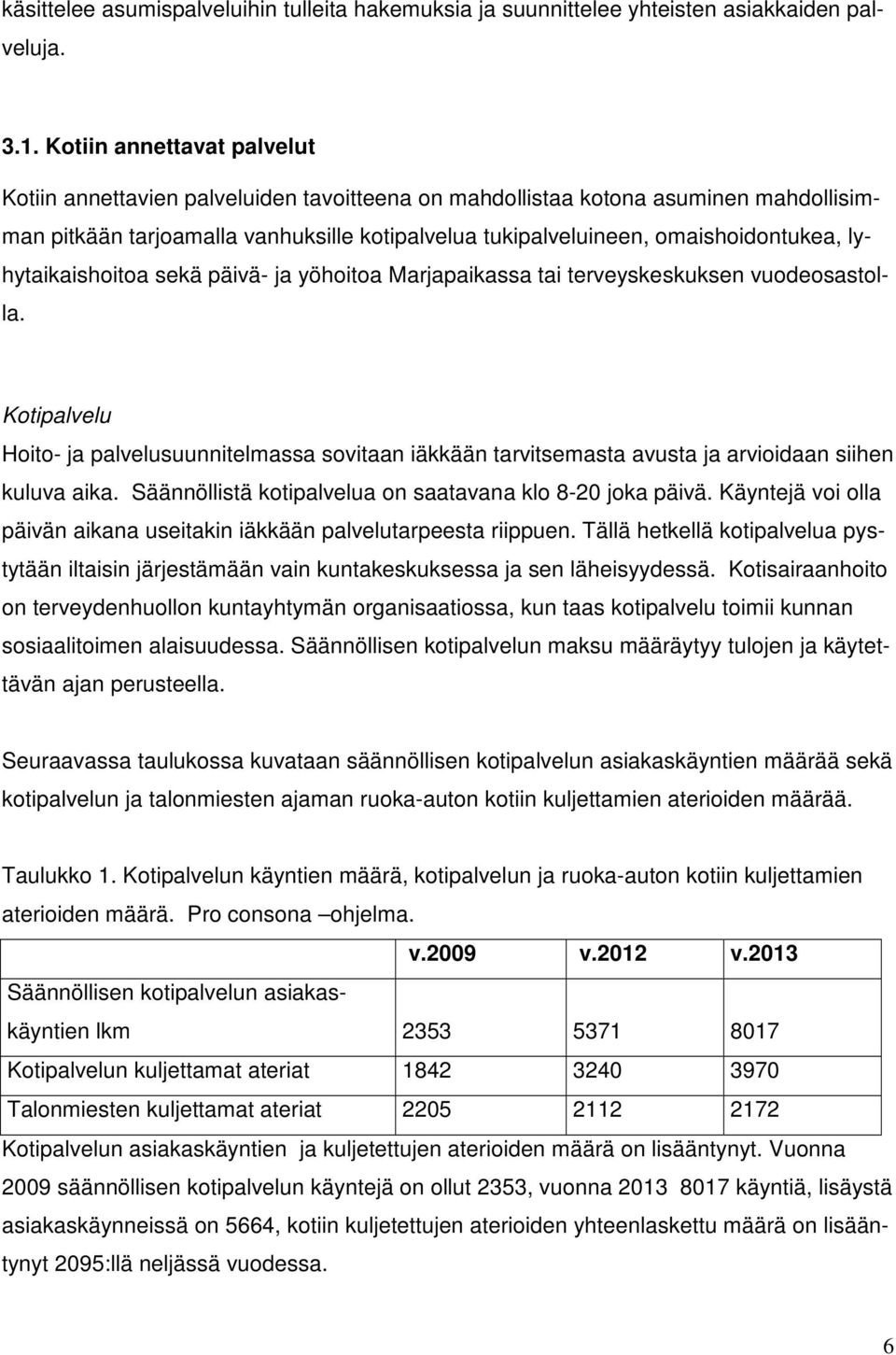 lyhytaikaishoitoa sekä päivä- ja yöhoitoa Marjapaikassa tai terveyskeskuksen vuodeosastolla.