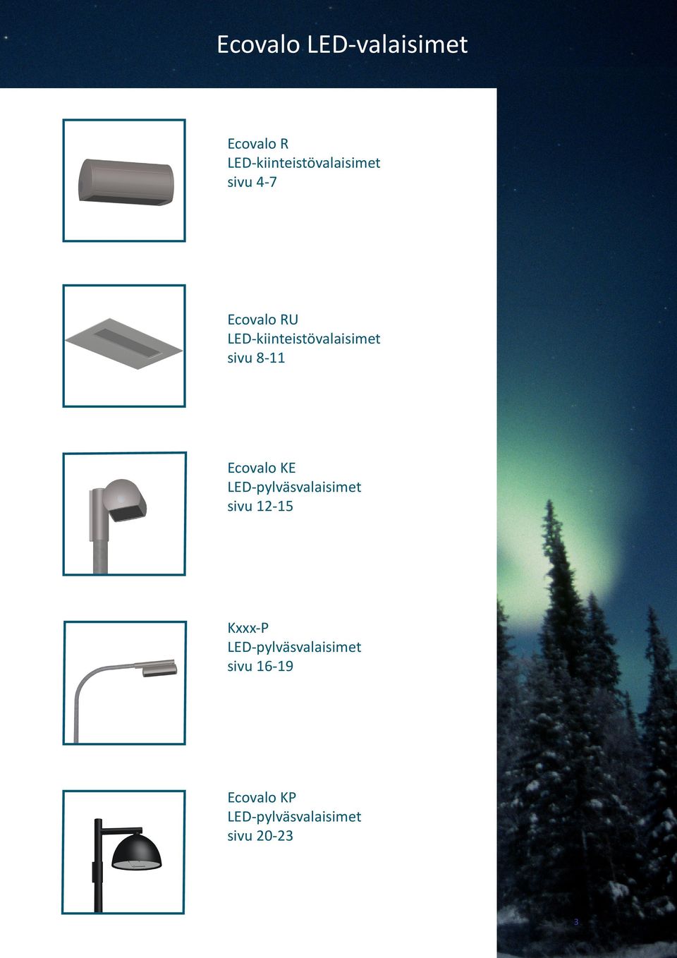 Ecovalo KE LED-pylväsvalaisimet sivu 12-15 Kxxx-P