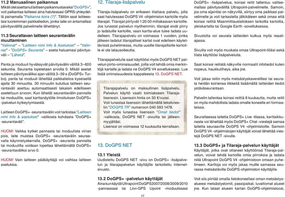 Ultrapoint DoGPS V Omistajan käsikirja - PDF Free Download