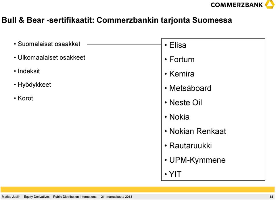 Indeksit Hyödykkeet Korot Elisa Fortum Kemira