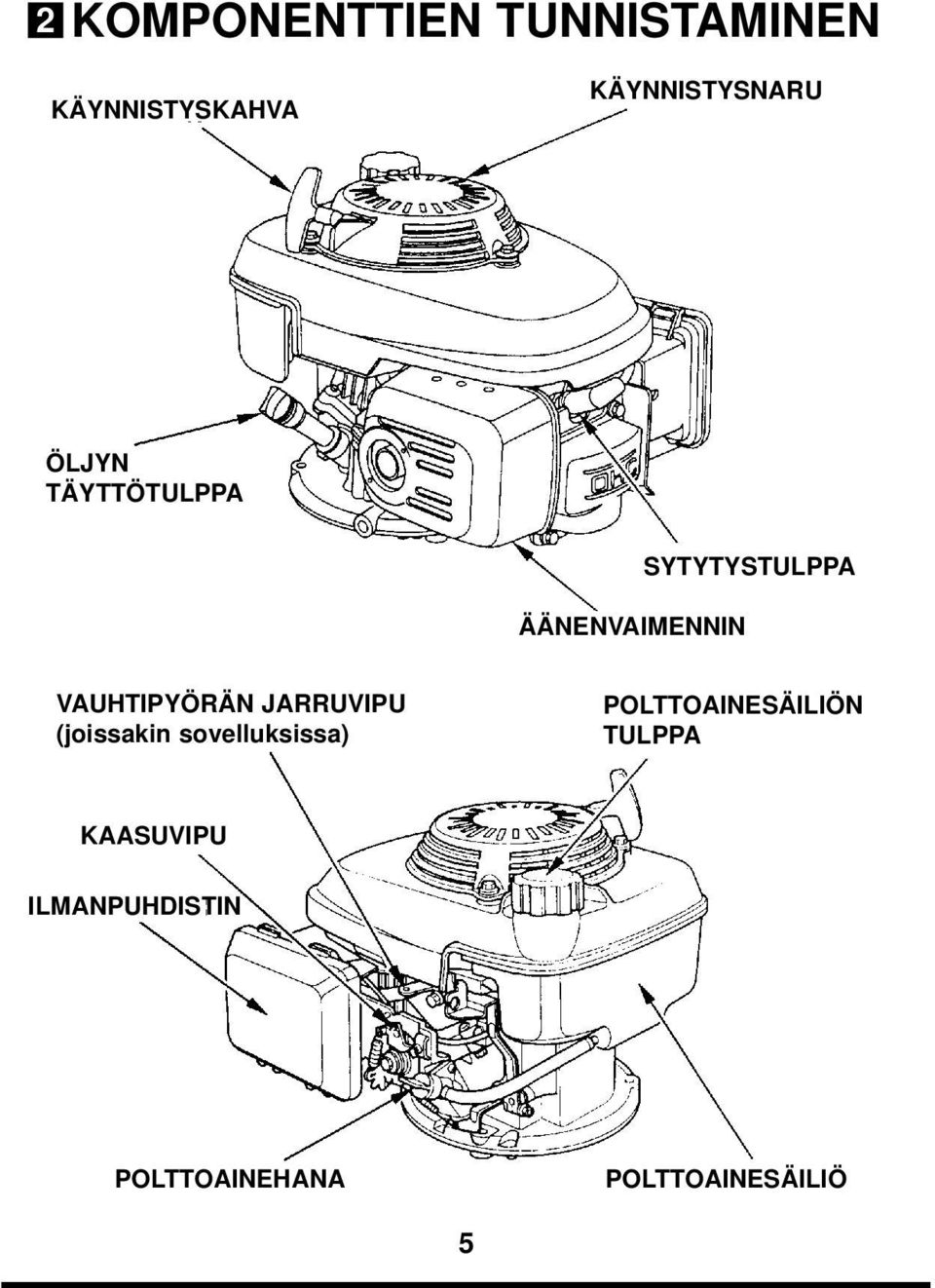 JARRUVIPU (joissakin sovelluksissa) POLTTOAINESÄILIÖN TULPPA