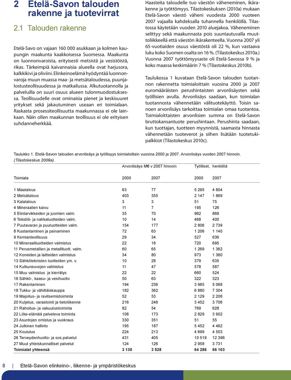 Elinkeinoelämä hyödyntää luonnonvaroja muun muassa maa- ja metsätaloudessa, puunjalostusteollisuudessa ja matkailussa. Alkutuotannolla ja palveluilla on suuri osuus alueen tulonmuodostuksessa.