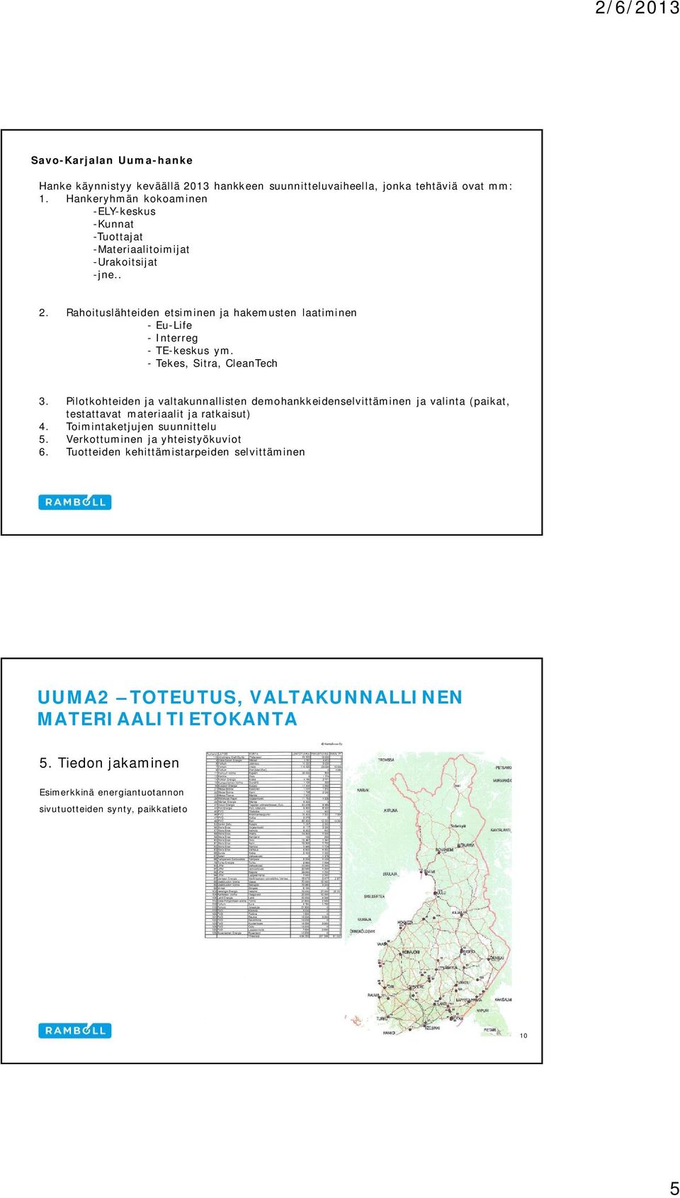 lähteiden etsiminen ja hakemusten laatiminen - Eu-Life - Interreg - TE-keskus ym. - Tekes, Sitra, CleanTech 3.