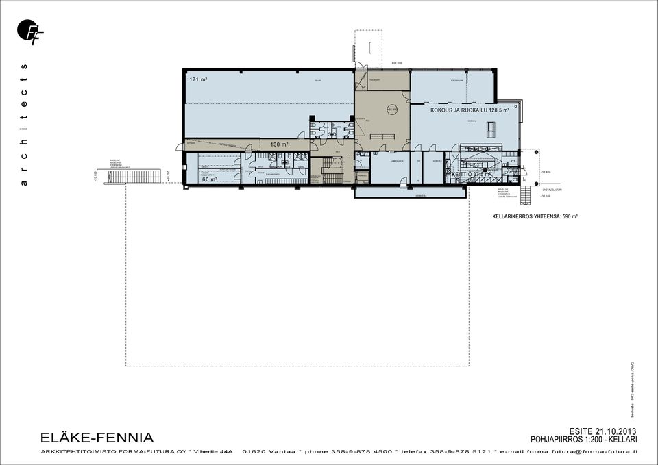 KELLARI KERROSH.=3400 NOUSUJA 20 NOUSU 170 ETENEMŽ 270 LEVEYS 1200 WC/N WC/M AULA PORRASH. 20mm MATTOSYVENNYS SK HISSIKUILU TUULIKAAPPI AULA +30.900 LÄMMÖNJAKOH.