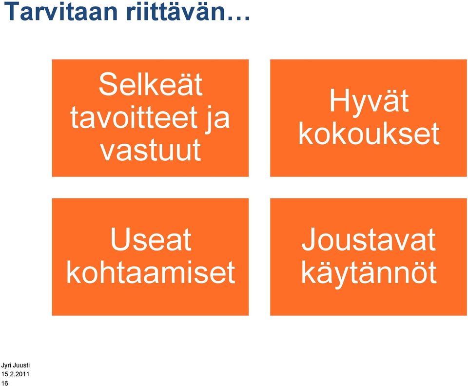 vastuut Hyvät kokoukset