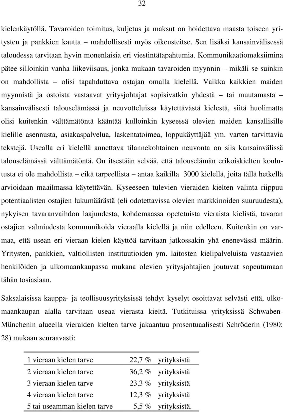 Kommunikaatiomaksiimina pätee silloinkin vanha liikeviisaus, jonka mukaan tavaroiden myynnin mikäli se suinkin on mahdollista olisi tapahduttava ostajan omalla kielellä.