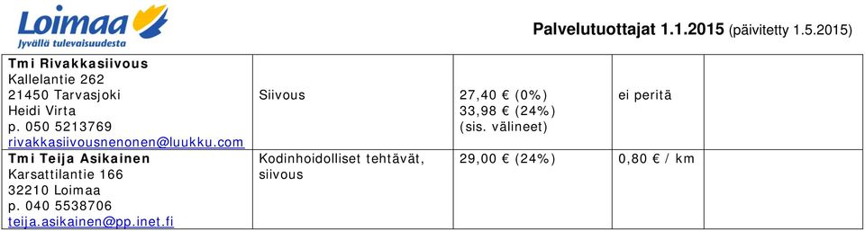 com Tmi Teija Asikainen Karsattilantie 166 32210 Loimaa p.