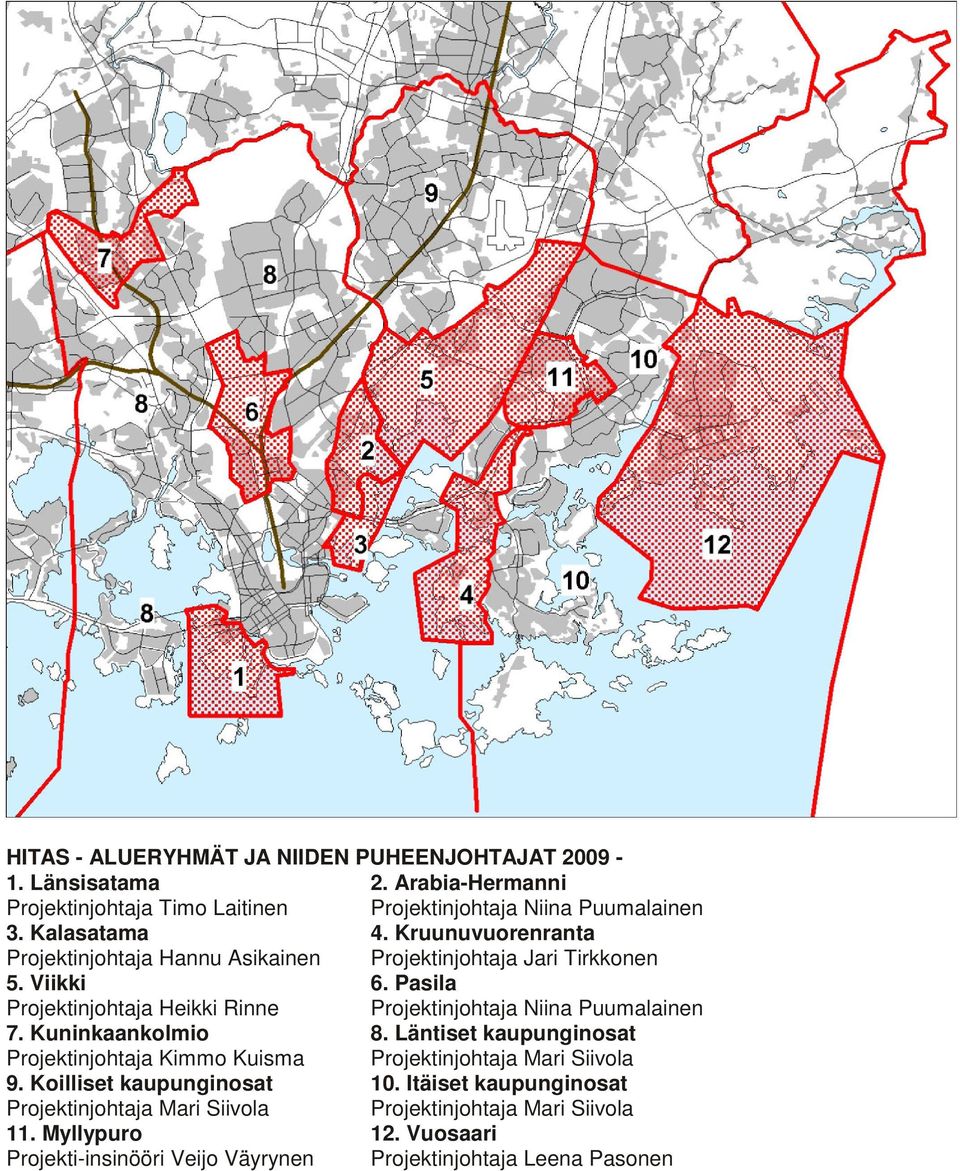 Pasila Projektinjohtaja Heikki Rinne Projektinjohtaja Niina Puumalainen 7. Kuninkaankolmio 8.