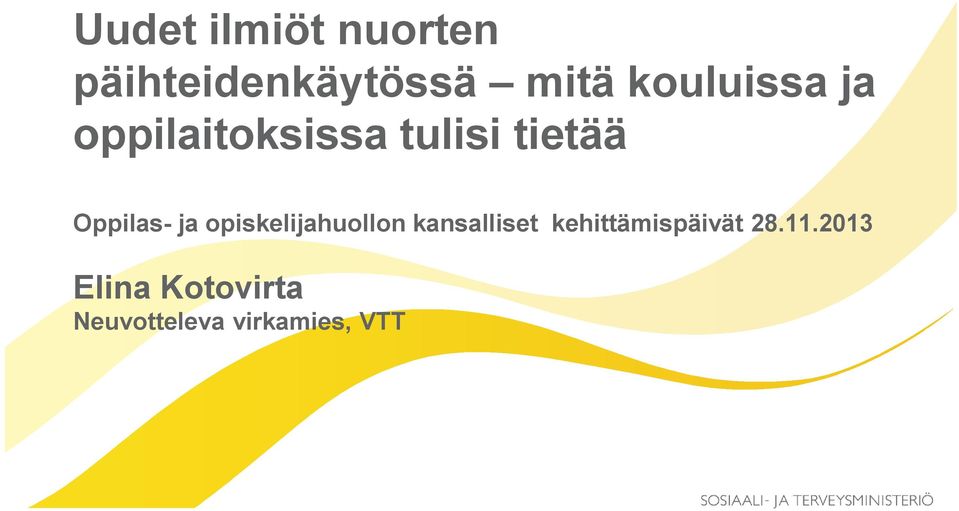 Oppilas- ja opiskelijahuollon kansalliset