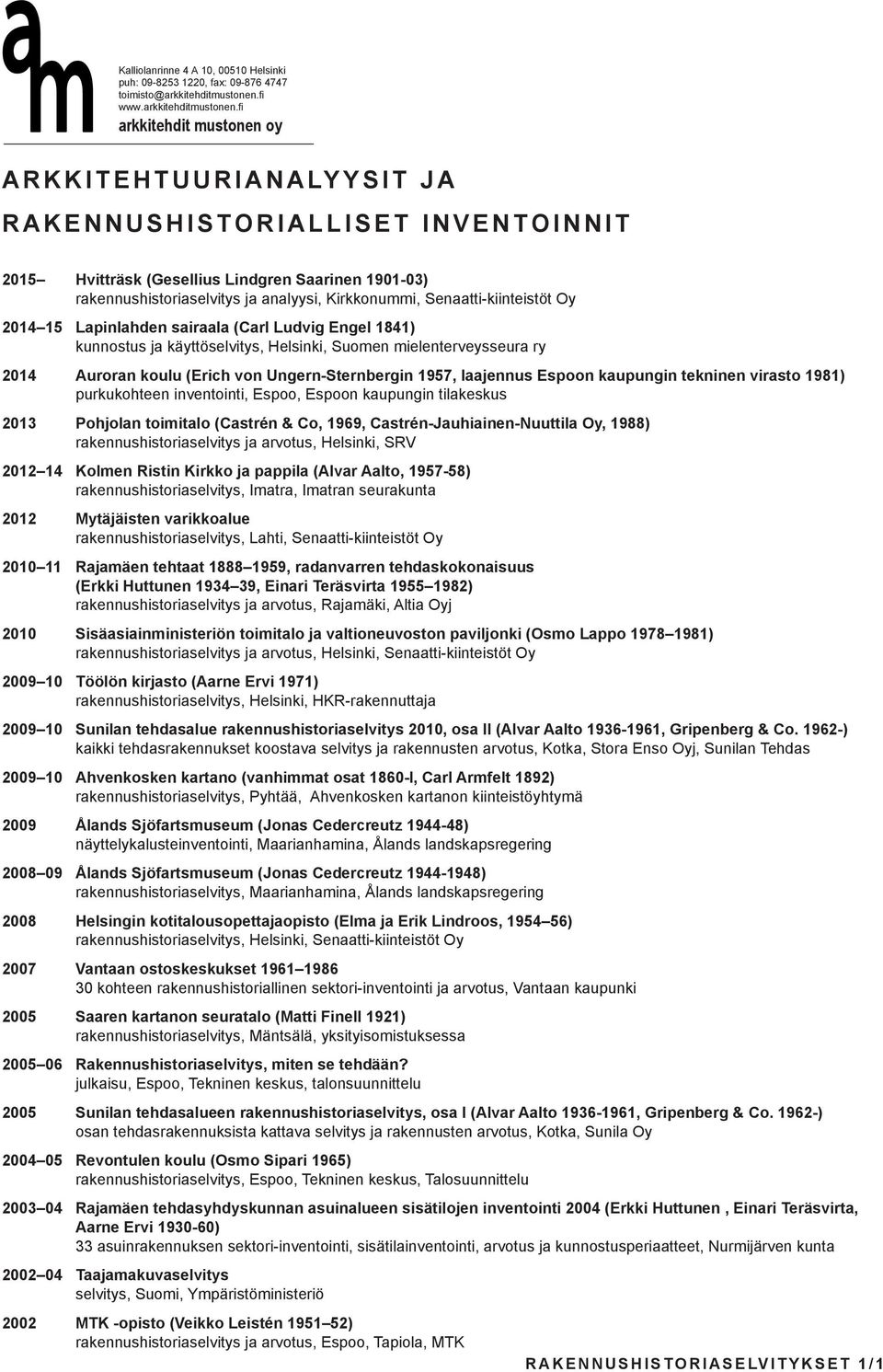 tekninen virasto 1981) purkukohteen inventointi, Espoo, Espoon kaupungin tilakeskus 2013 Pohjolan toimitalo (Castrén & Co, 1969, Castrén-Jauhiainen-Nuuttila Oy, 1988) rakennushistoriaselvitys ja