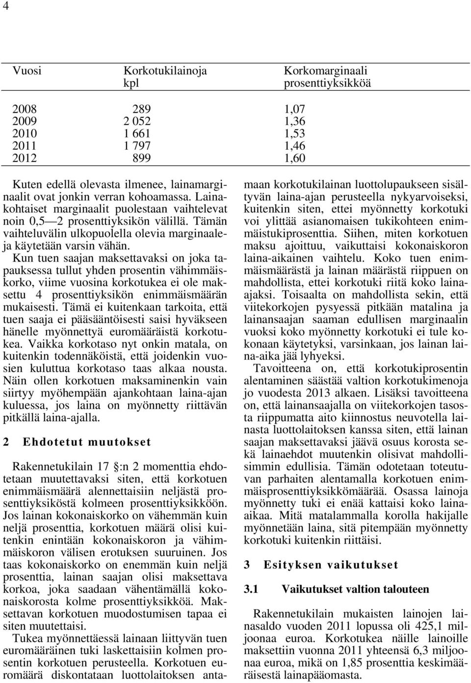 Kun tuen saajan maksettavaksi on joka tapauksessa tullut yhden prosentin vähimmäiskorko, viime vuosina korkotukea ei ole maksettu 4 prosenttiyksikön enimmäismäärän mukaisesti.