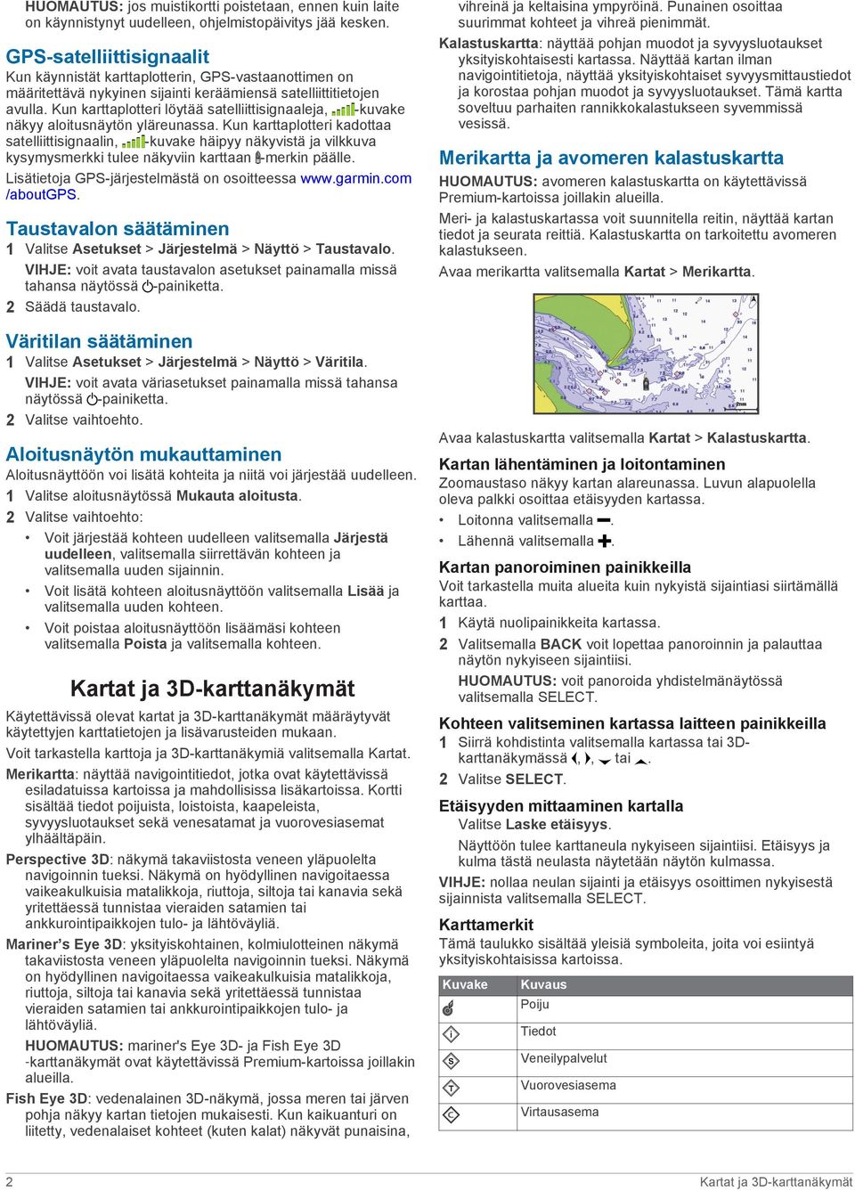 Kun karttaplotteri löytää satelliittisignaaleja, -kuvake näkyy aloitusnäytön yläreunassa.