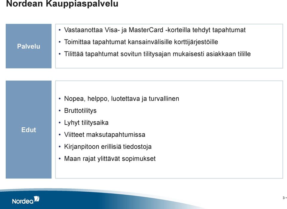 mukaisesti asiakkaan tilille Nopea, helppo, luotettava ja turvallinen Bruttotilitys Edut Lyhyt