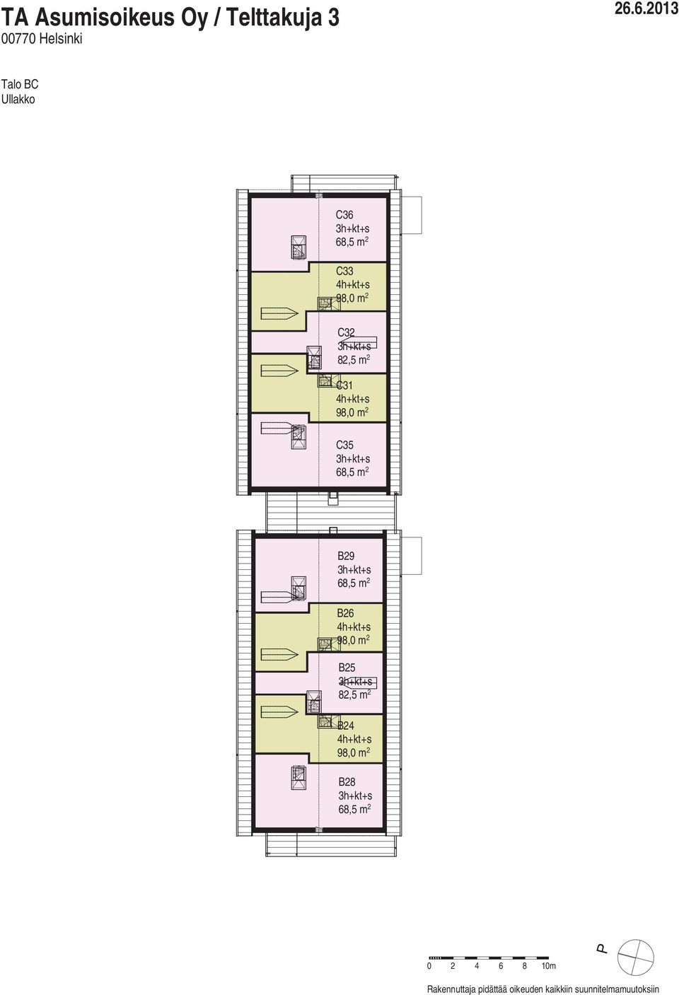 C31 98,0 m 2 C35 68,5 m 2 B29 68,5 m 2 B26 98,0