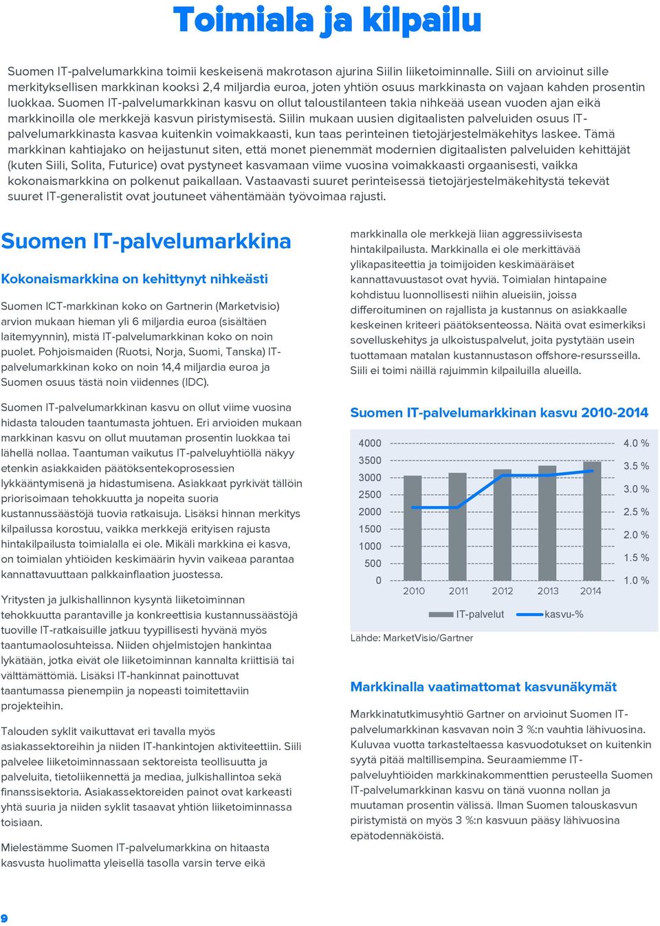 Suomen IT-palvelumarkkinan kasvu on ollut taloustilanteen takia nihkeää usean vuoden ajan eikä markkinoilla ole merkkejä kasvun piristymisestä.