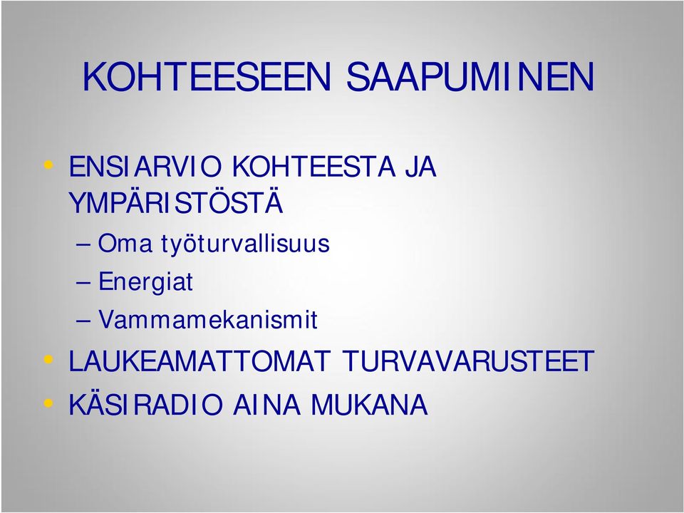 työturvallisuus Energiat