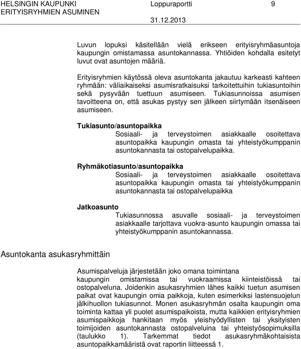 Tukiasunnoissa asumisen tavoitteena on, että asukas pystyy sen jälkeen siirtymään itsenäiseen asumiseen.