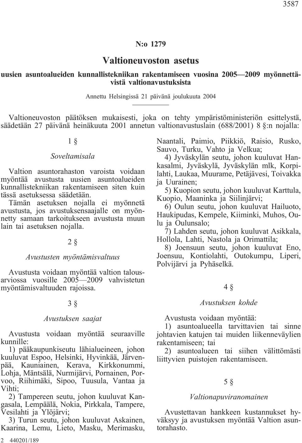 asuntorahaston varoista voidaan myöntää avustusta uusien asuntoalueiden kunnallistekniikan rakentamiseen siten kuin tässä asetuksessa säädetään.