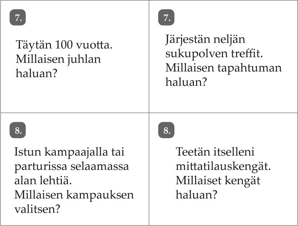 8. Istun kampaajalla tai parturissa selaamassa alan lehtiä.