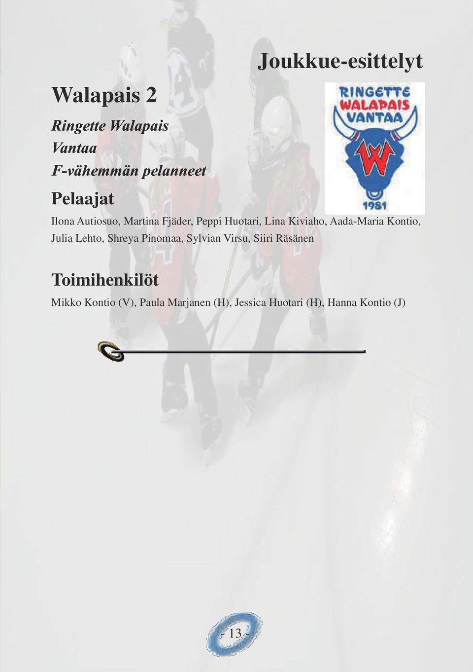 Aada Maria Kontio, Julia Lehto, Shreya Pinomaa, Sylvian Virsu, Siiri