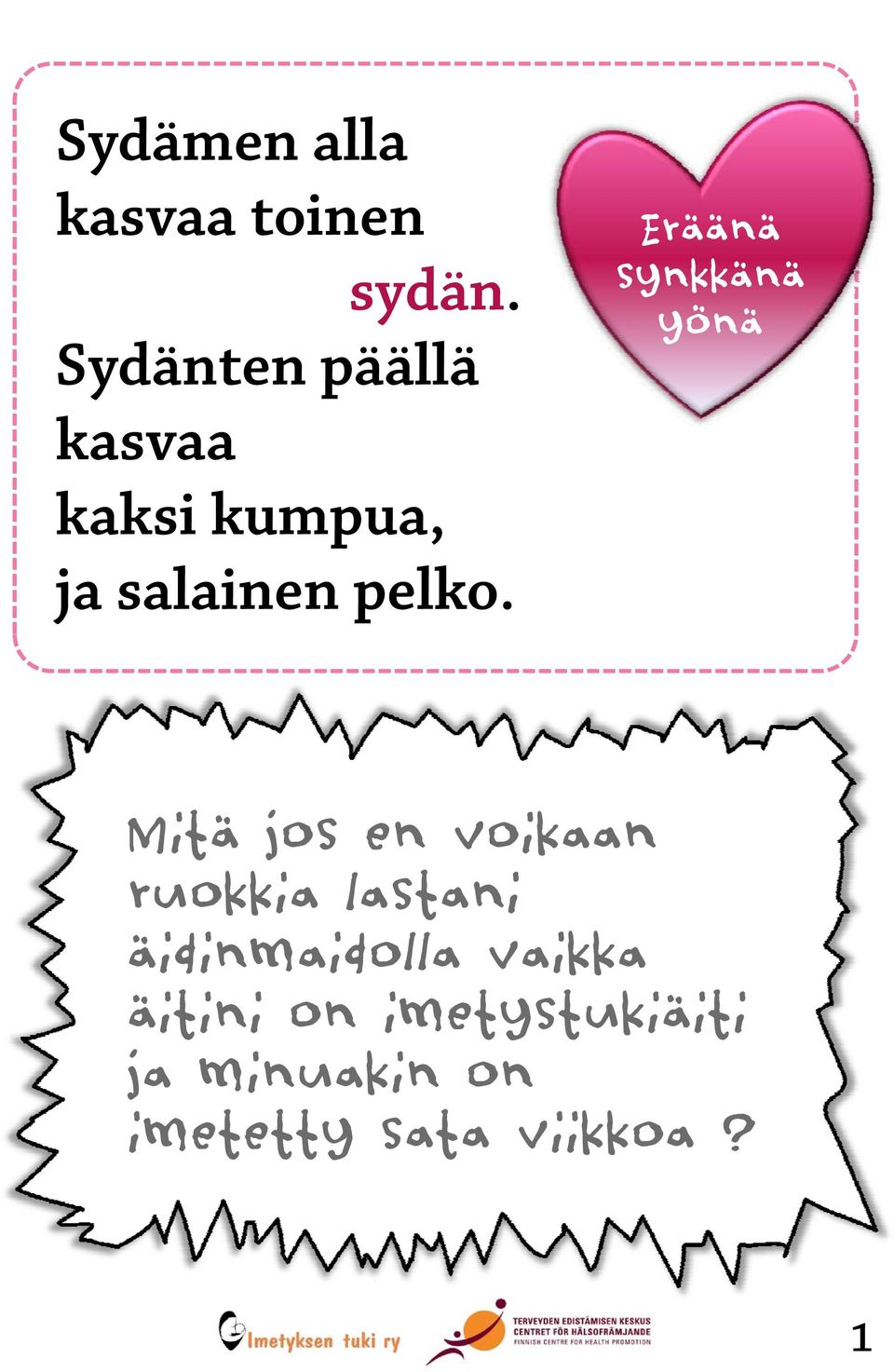 Eräänä synkkänä yönä Mitä jos en voikaan ruokkia lastani