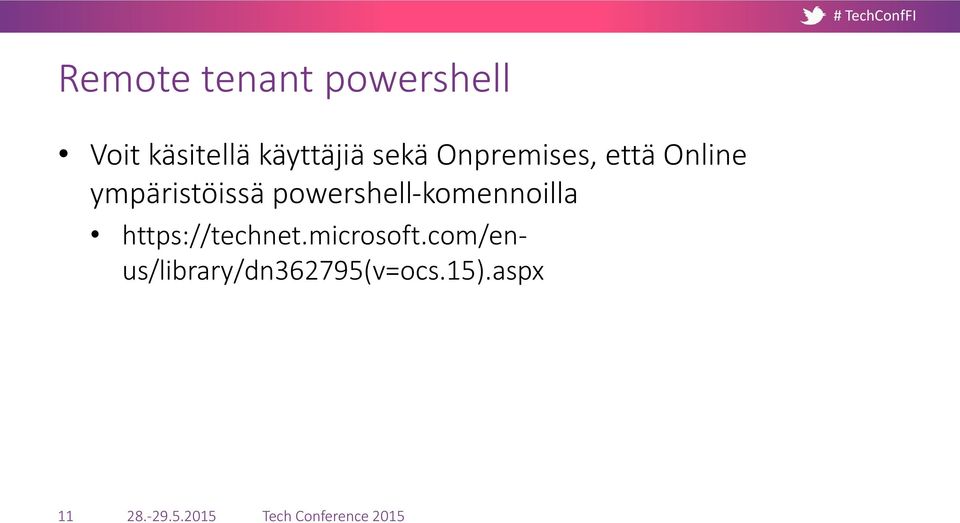 ympäristöissä powershell-komennoilla