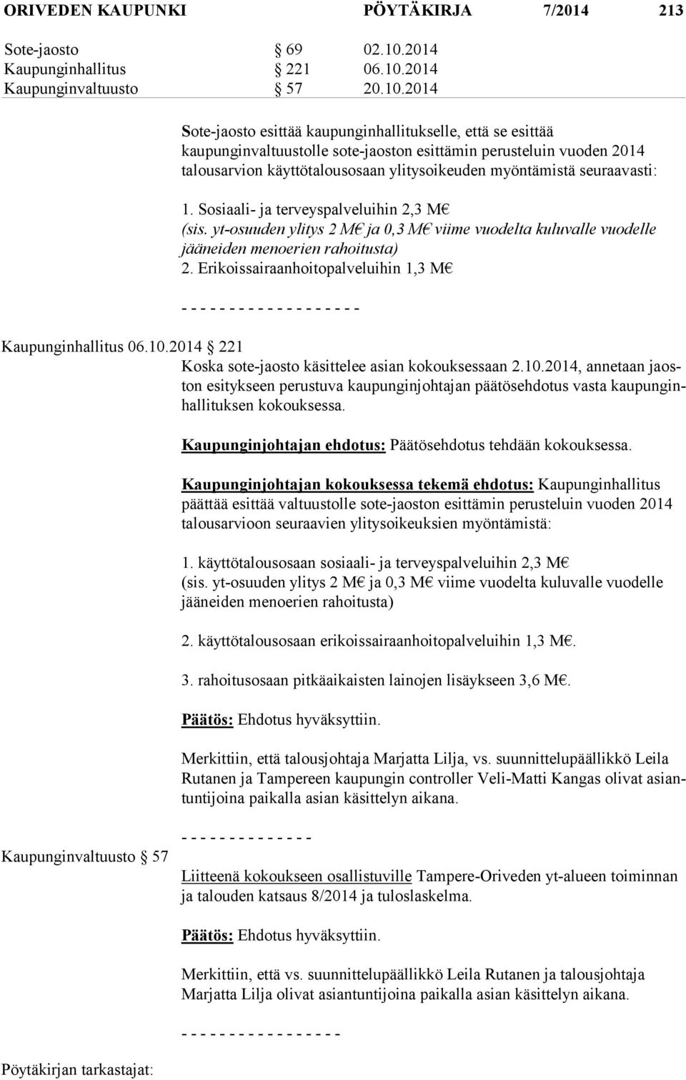 2014 Kaupunginvaltuusto 57 20.10.