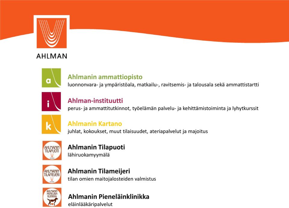 Ahlmanin Kartano juhlat, kokoukset, muut tilaisuudet, ateriapalvelut ja majoitus Ahlmanin Tilapuoti