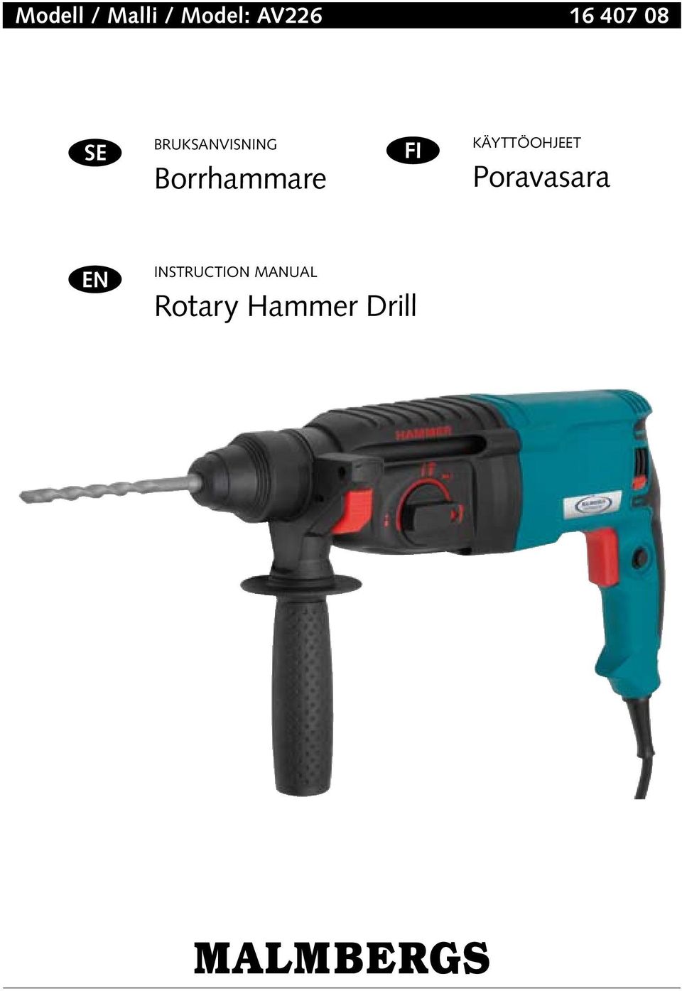 Borrhammare FI KÄYTTÖOHJEET