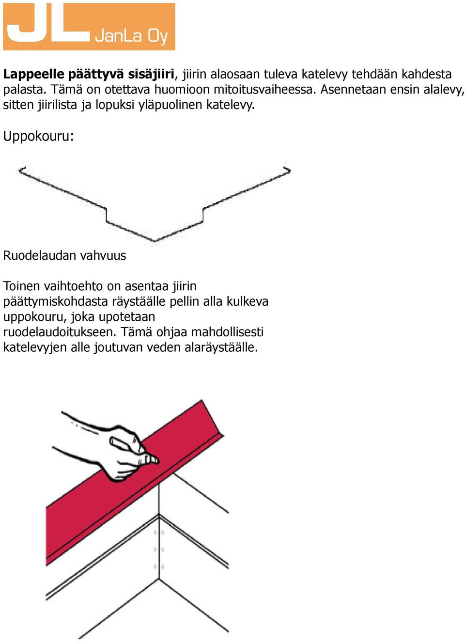 Asennetaan ensin alalevy, sitten jiirilista ja lopuksi yläpuolinen katelevy.