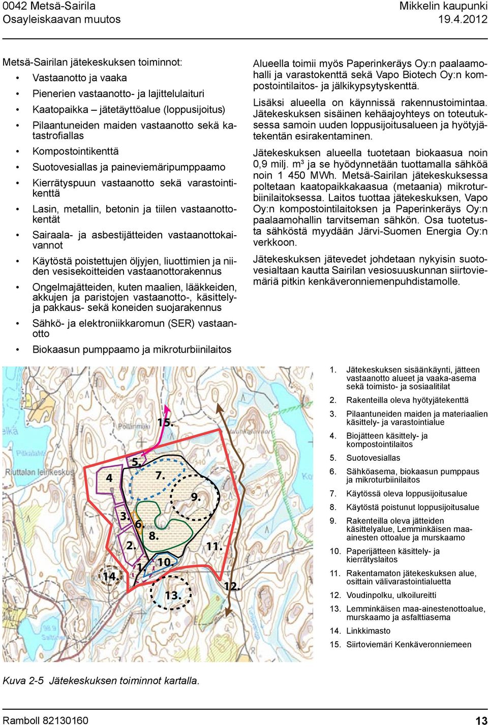 vastaanottokentät Sairaala- ja asbestijätteiden vastaanottokaivannot Käytöstä poistettujen öljyjen, liuottimien ja niiden vesisekoitteiden vastaanottorakennus Ongelmajätteiden, kuten maalien,