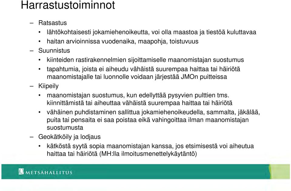 suostumus, kun edellyttää pysyvien pulttien tms.