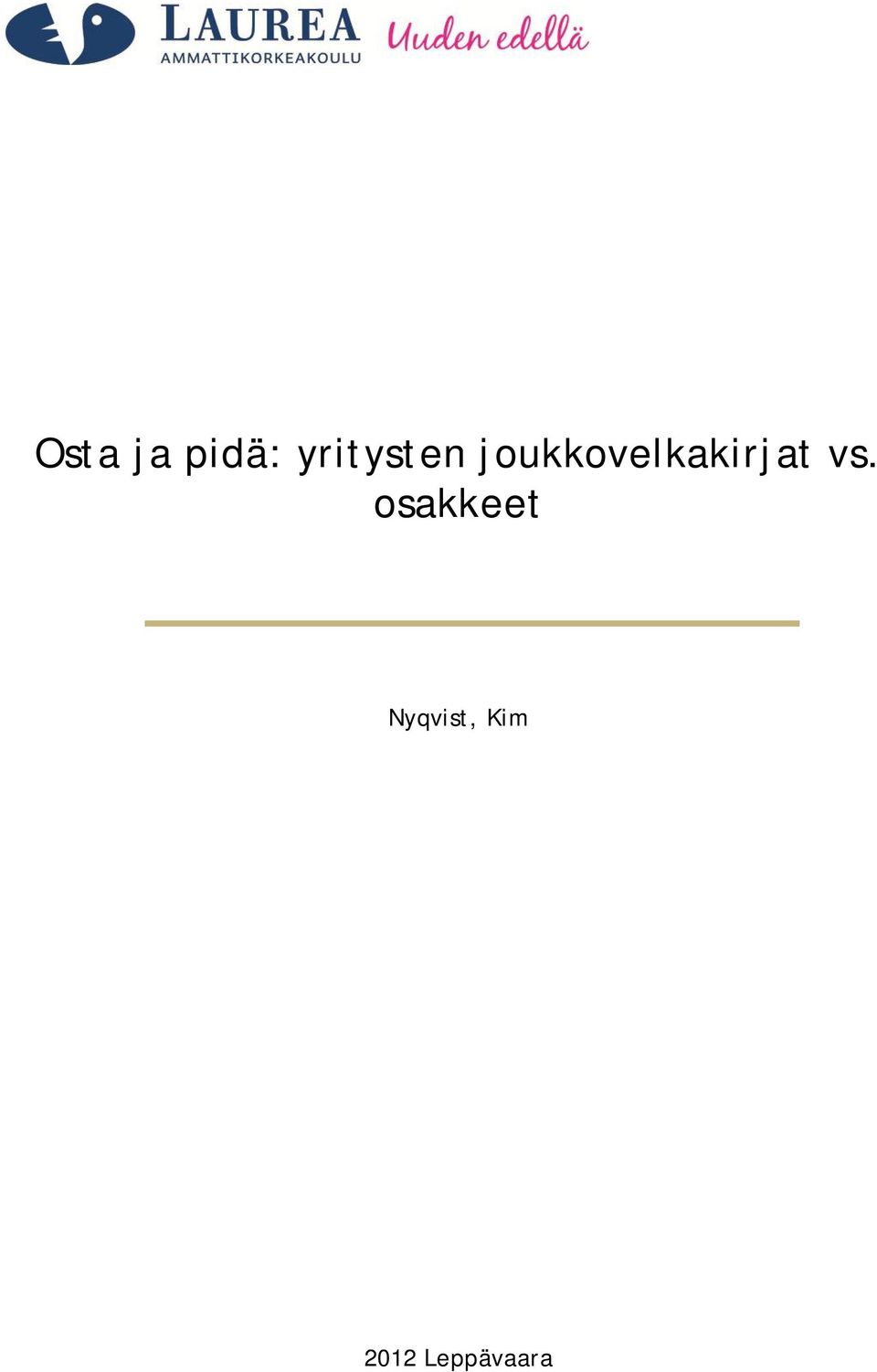 joukkovelkakirjat vs.