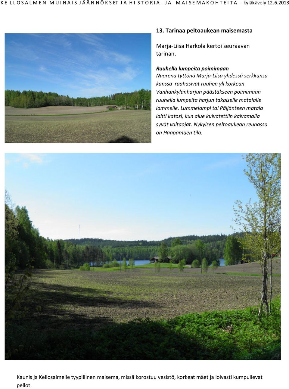 päästäkseen poimimaan ruuhella lumpeita harjun takaiselle matalalle lammelle.