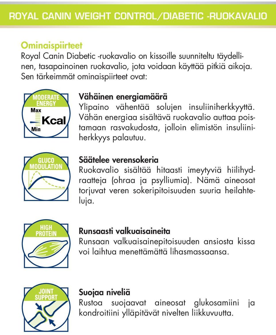 Vähän energiaa sisältävä ruokavalio auttaa poistamaan rasvakudosta, jolloin elimistön insuliiniherkkyys palautuu.