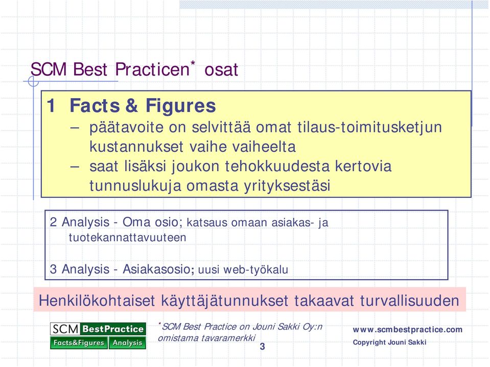 osio; katsaus omaan asiakas- ja tuotekannattavuuteen 3 Analysis - Asiakasosio; ; uusi web-työkalu