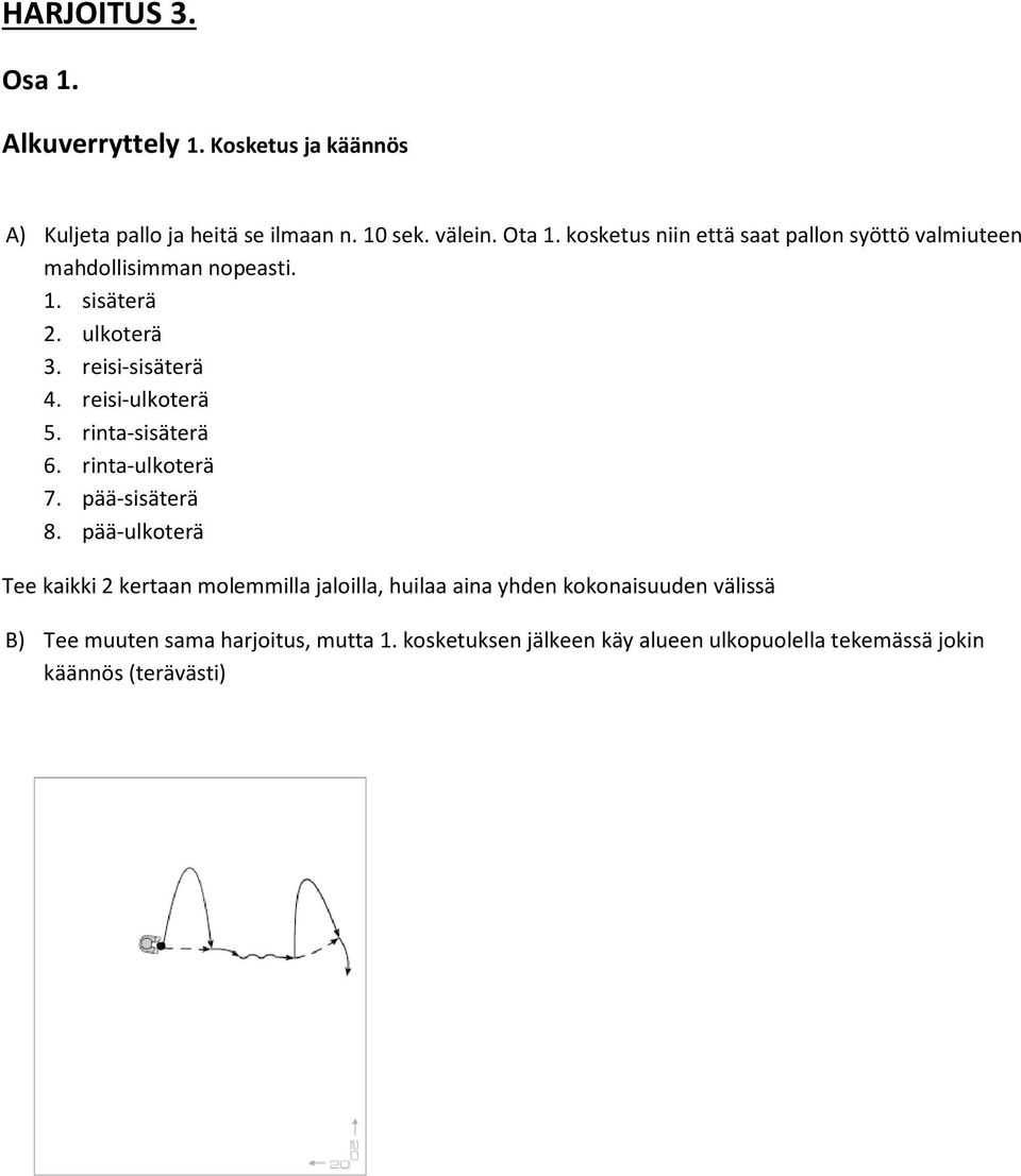 reisi-ulkoterä 5. rinta-sisäterä 6. rinta-ulkoterä 7. pää-sisäterä 8.