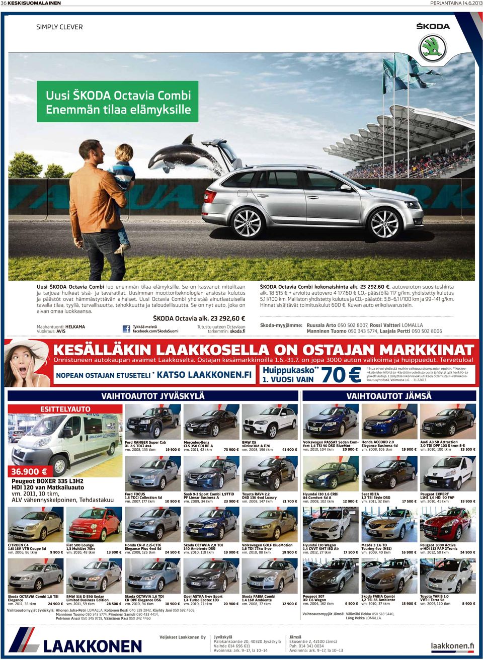 Uusi Octavia Combi yhdistää ainutlaatuisella tavalla tilaa, tyyliä, turvallisuutta, tehokkuutta ja taloudellisuutta. Se on nyt auto, joka on aivan omaa luokkaansa.