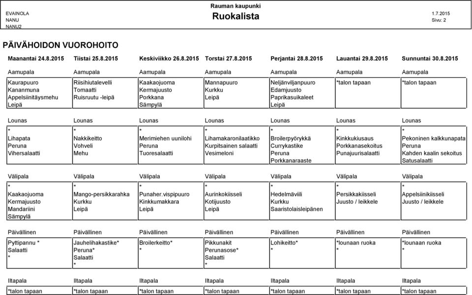 2015 Keskiviikko 26.8.