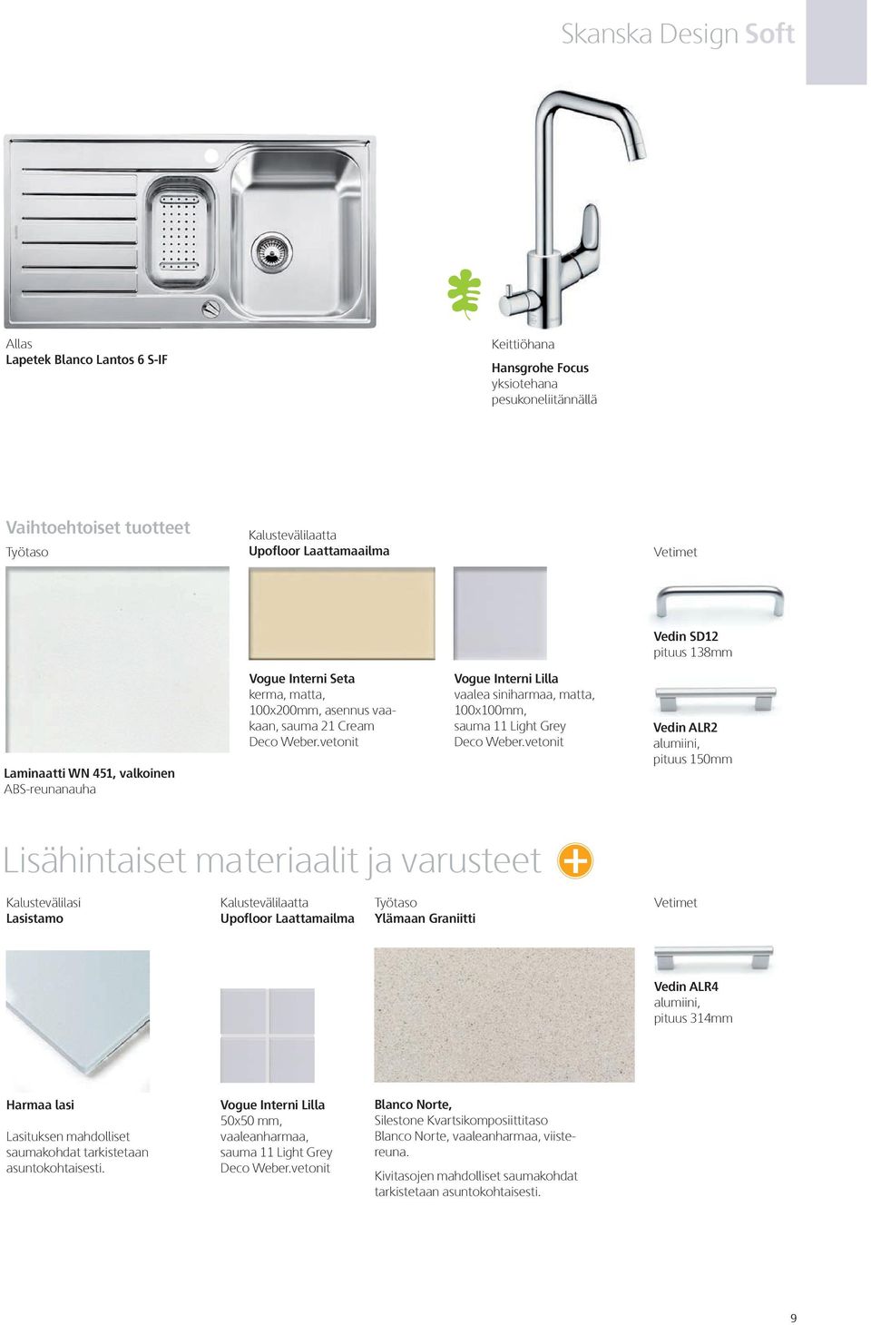 vetonit Vogue Interni Lilla vaalea siniharmaa, matta, 100x100mm, sauma 11 Light Grey Deco Weber.
