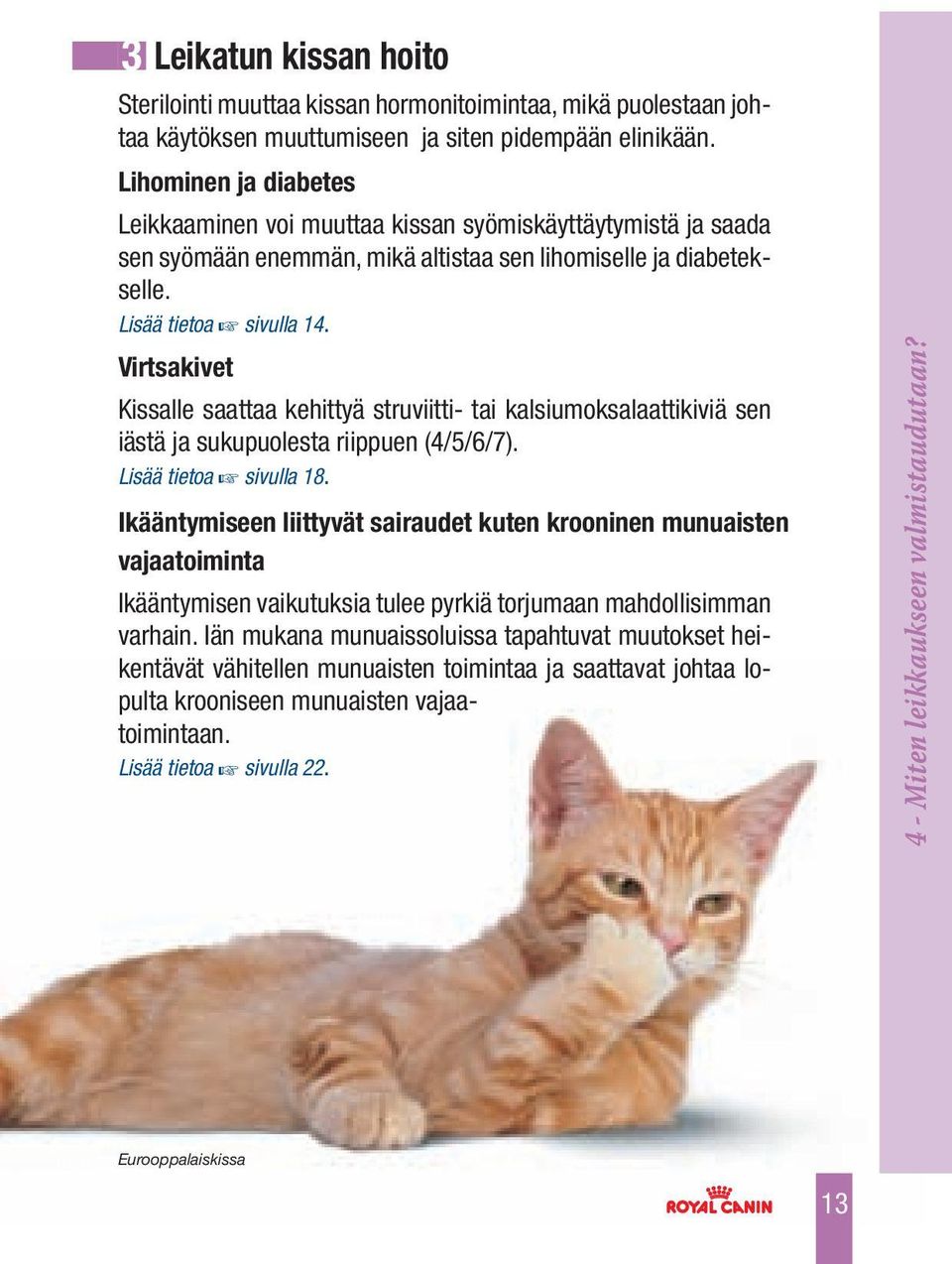 Virtsakivet Kissalle saattaa kehittyä struviitti- tai kalsiumoksalaattikiviä sen iästä ja sukupuolesta riippuen (4/5/6/7). Lisää tietoa sivulla 18.