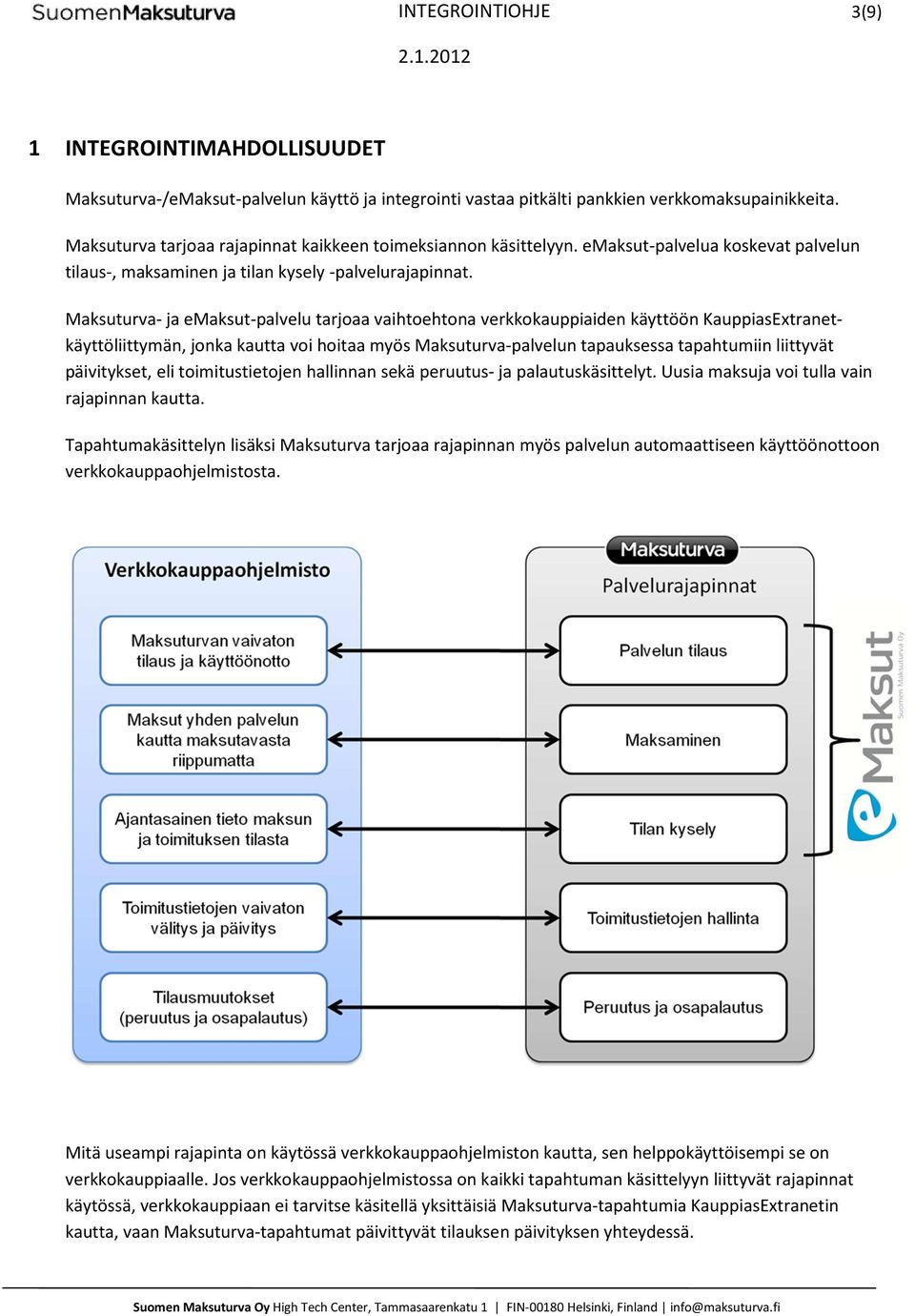 Maksuturva- ja emaksut-palvelu tarjoaa vaihtoehtona verkkokauppiaiden käyttöön KauppiasExtranetkäyttöliittymän, jonka kautta voi hoitaa myös Maksuturva-palvelun tapauksessa tapahtumiin liittyvät