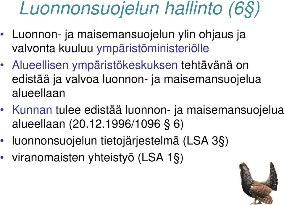 luonnon- ja maisemansuojelua alueellaan Kunnan tulee edistää luonnon- ja maisemansuojelua