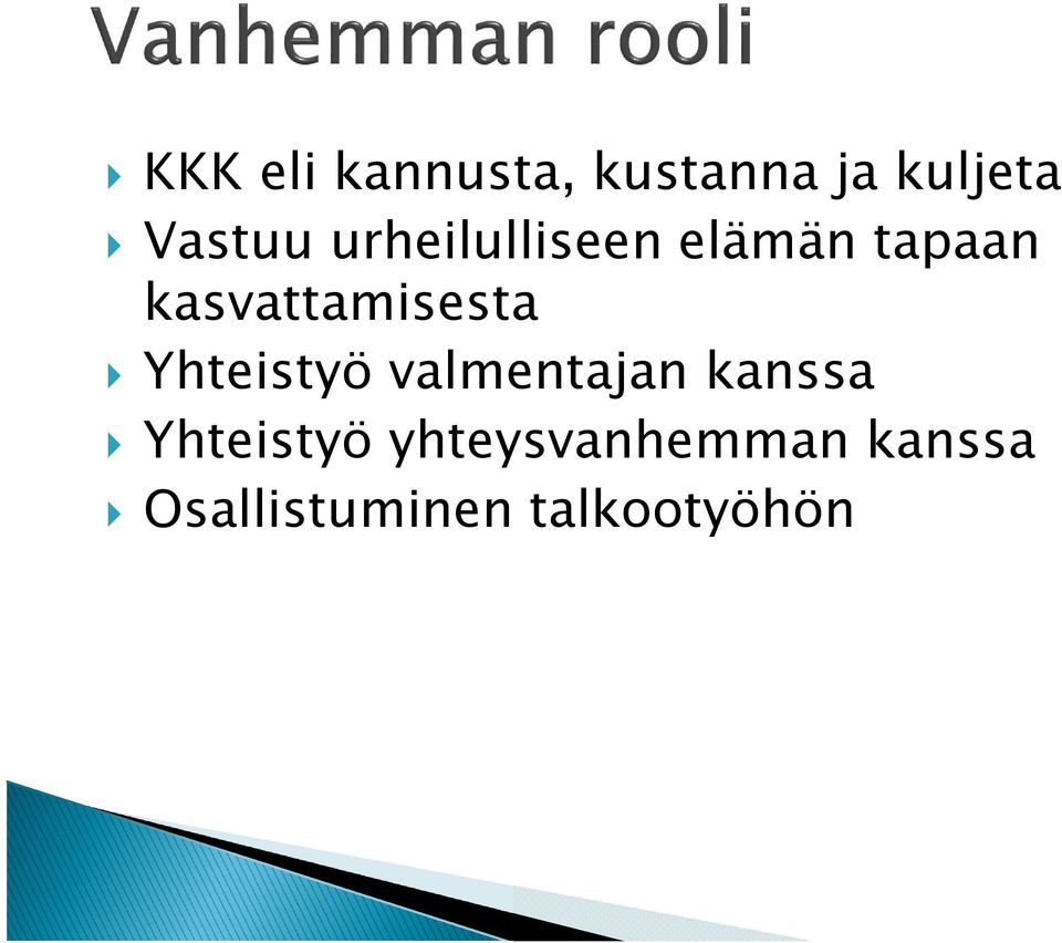 Yhteistyö valmentajan kanssa Yhteistyö