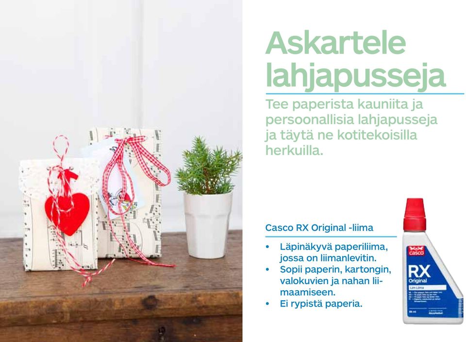 Casco RX Original -liima Läpinäkyvä paperiliima, jossa on