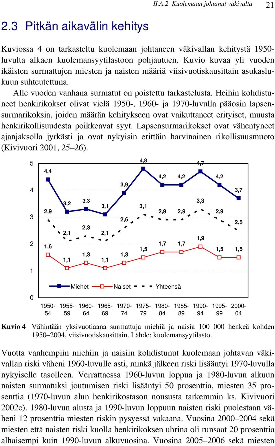 Heihin kohdistuneet henkirikokset olivat vielä 95-, 96- ja 97-luvulla pääosin lapsensurmarikoksia, joiden määrän kehitykseen ovat vaikuttaneet erityiset, muusta henkirikollisuudesta poikkeavat syyt.