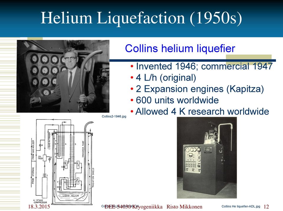 (Kapitza) 600 units worldwide Allowed 4 K research worldwide Collins