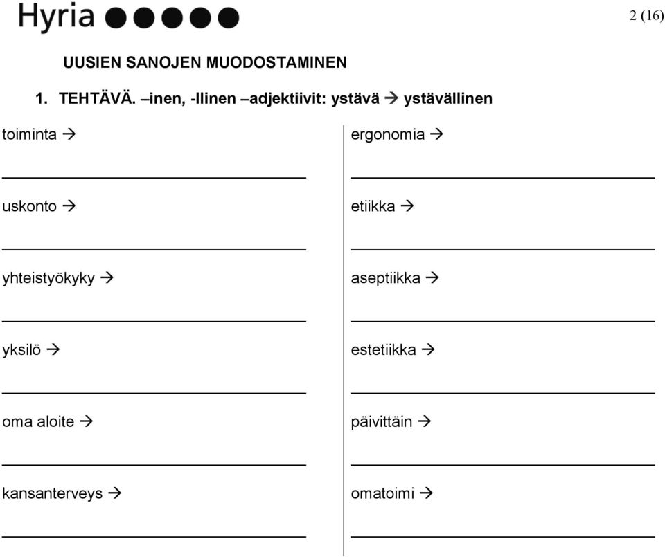 toiminta uskonto yhteistyökyky yksilö oma aloite